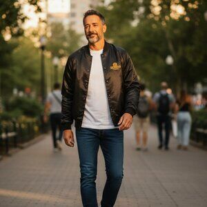 VTG Sheraton Casino Hartwell Mens Size XL??? Black Button Pockets Varsity Jacket